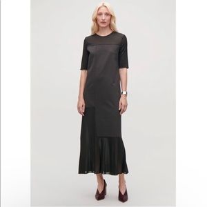 COS sheer panelled black long dress size Medium